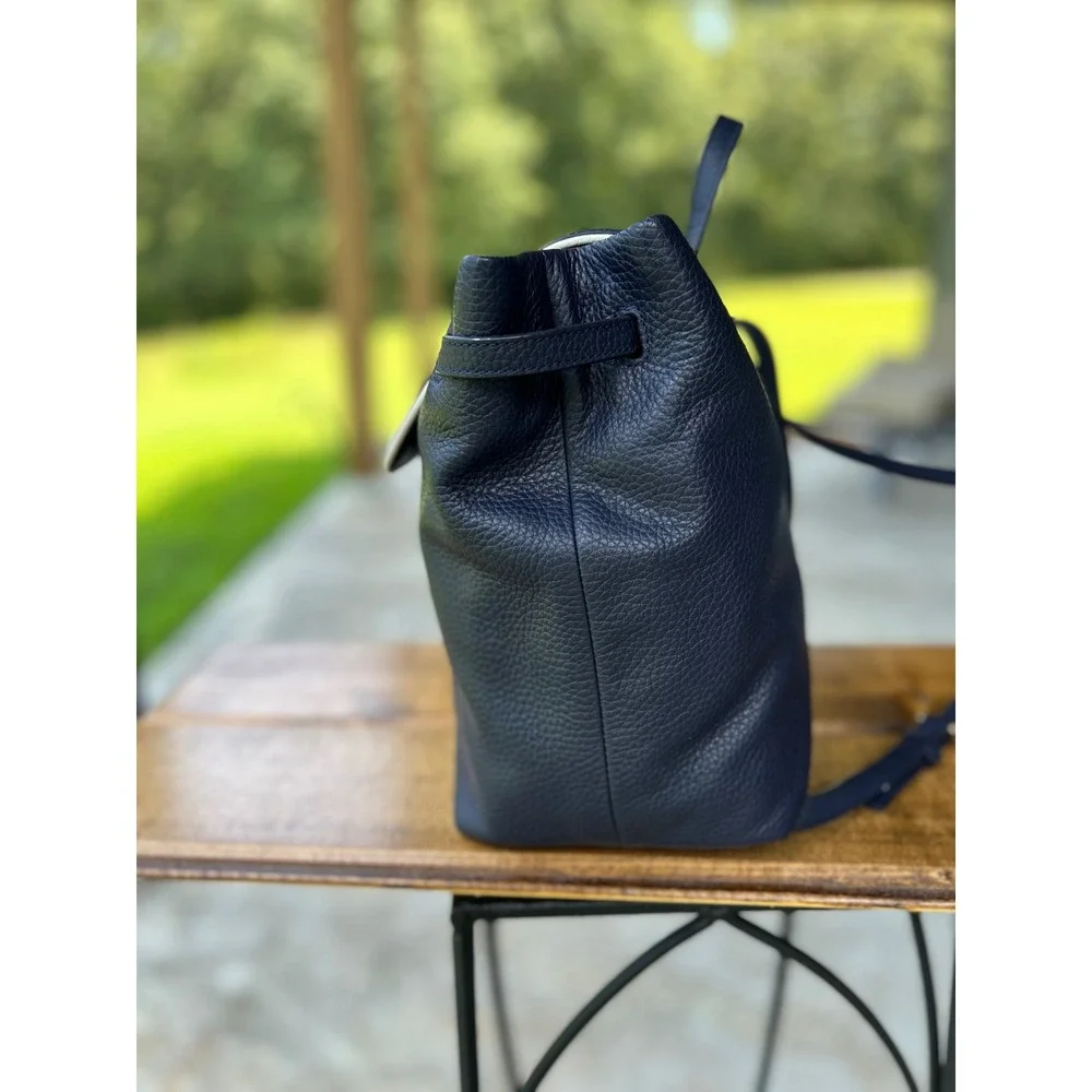 Kate Spade Chester Street Kacy Navy Pebbled Leather Backpack Tassel Bag